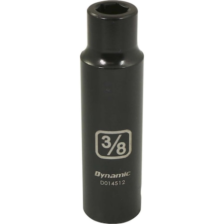 Dynamic 1/2" Drive Deep Socket, Black Phosphate, Tools 1/2" Drive 6 Point SAE, 3/8" Deep Length D014512